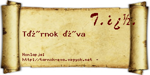 Tárnok Éva névjegykártya