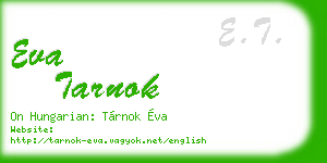 eva tarnok business card