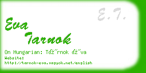 eva tarnok business card